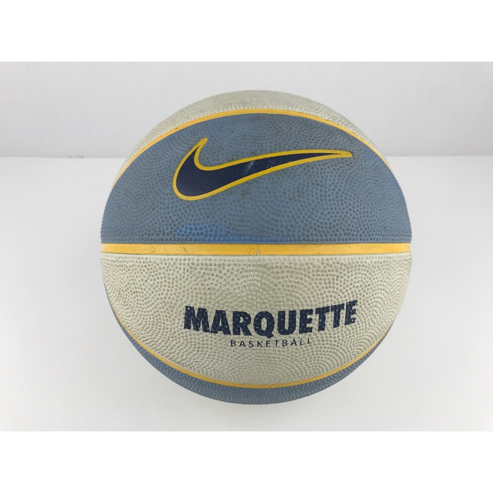 Nike Marquette Basketball Rubber Blue/Yellow/White Size 6 28.5"‎